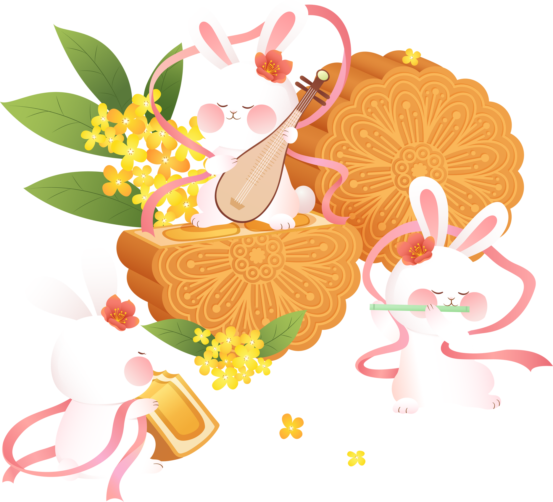 Moon Rabbit and Mooncakes for Mid Autumn Festival