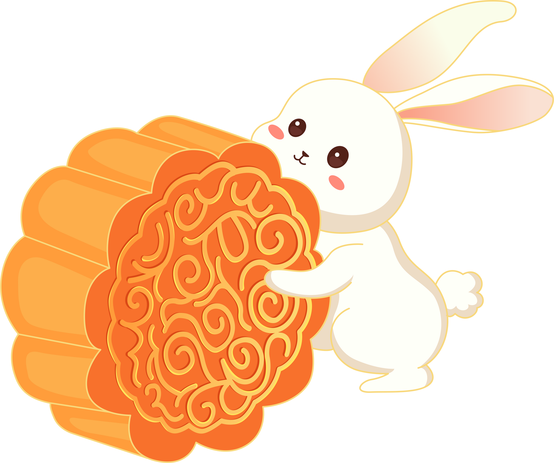 Rabbit holding mooncake