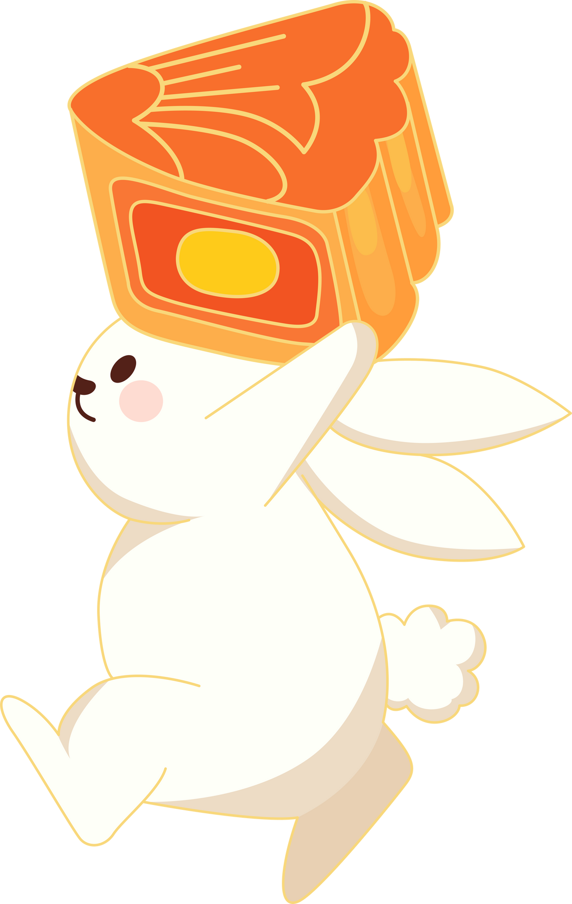 Rabbit carrying mooncakes for Mid-Autumn Festival