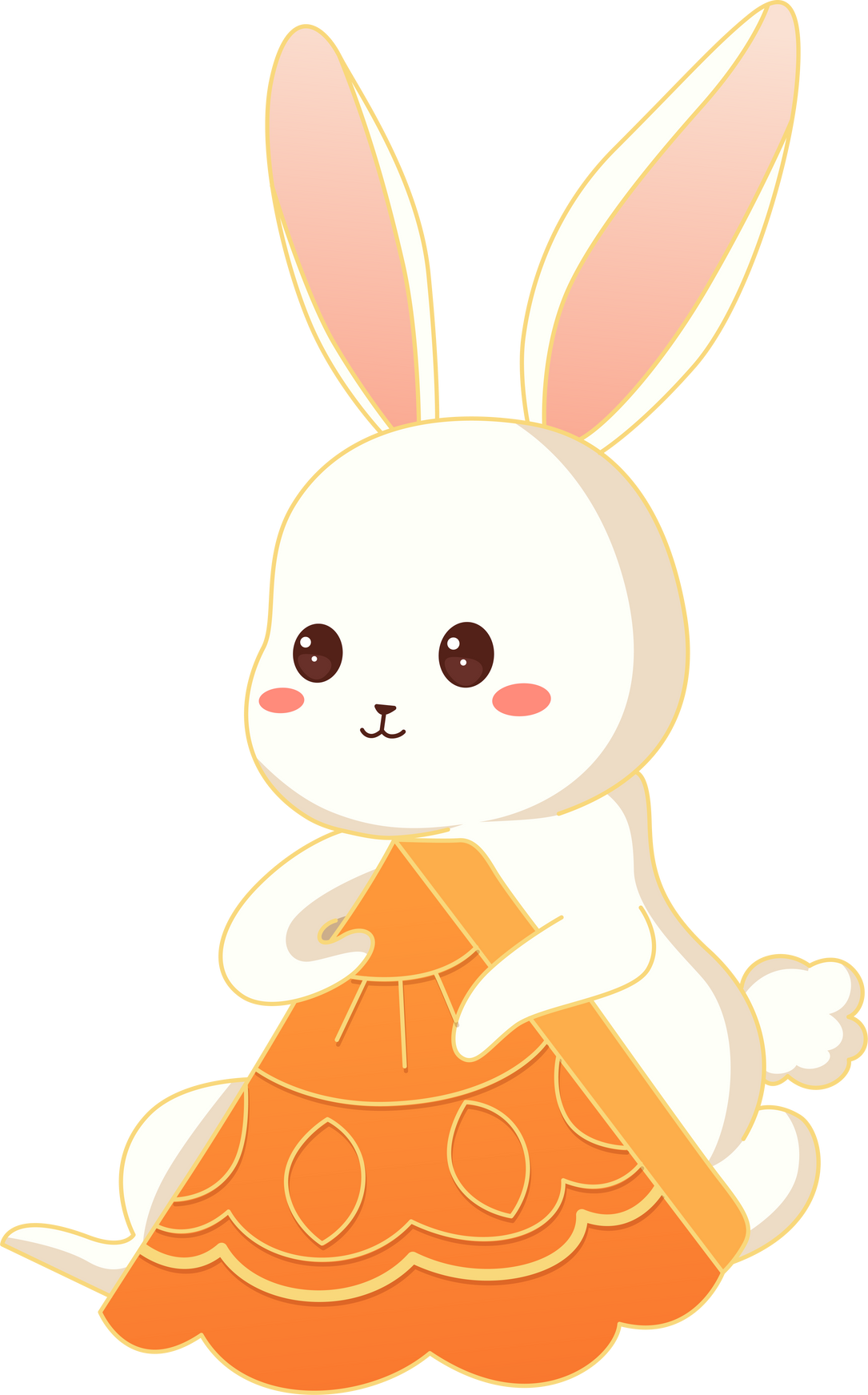 Rabbit holding mooncake