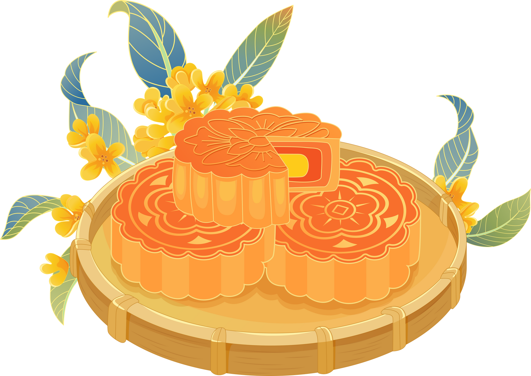 Mid-Autumn Festival-Delicious Mooncake Illustration