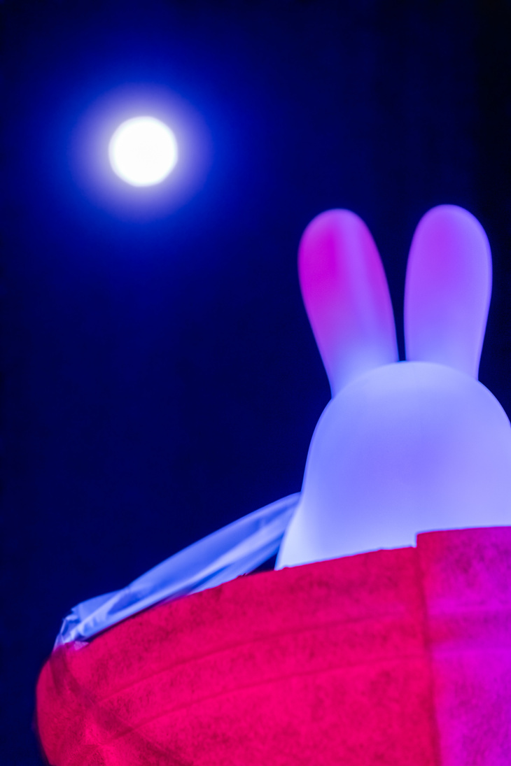 Mid-autumn festival celebrations.Rabbits in Chinese Mid-autumn festival lanterns