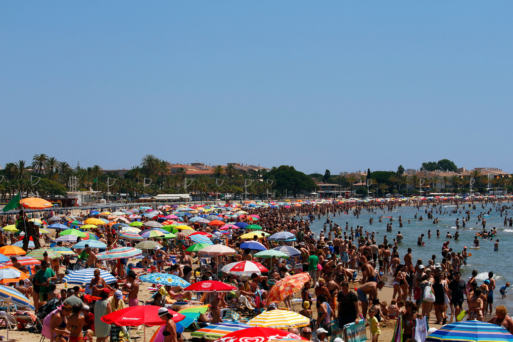 Crowded beach