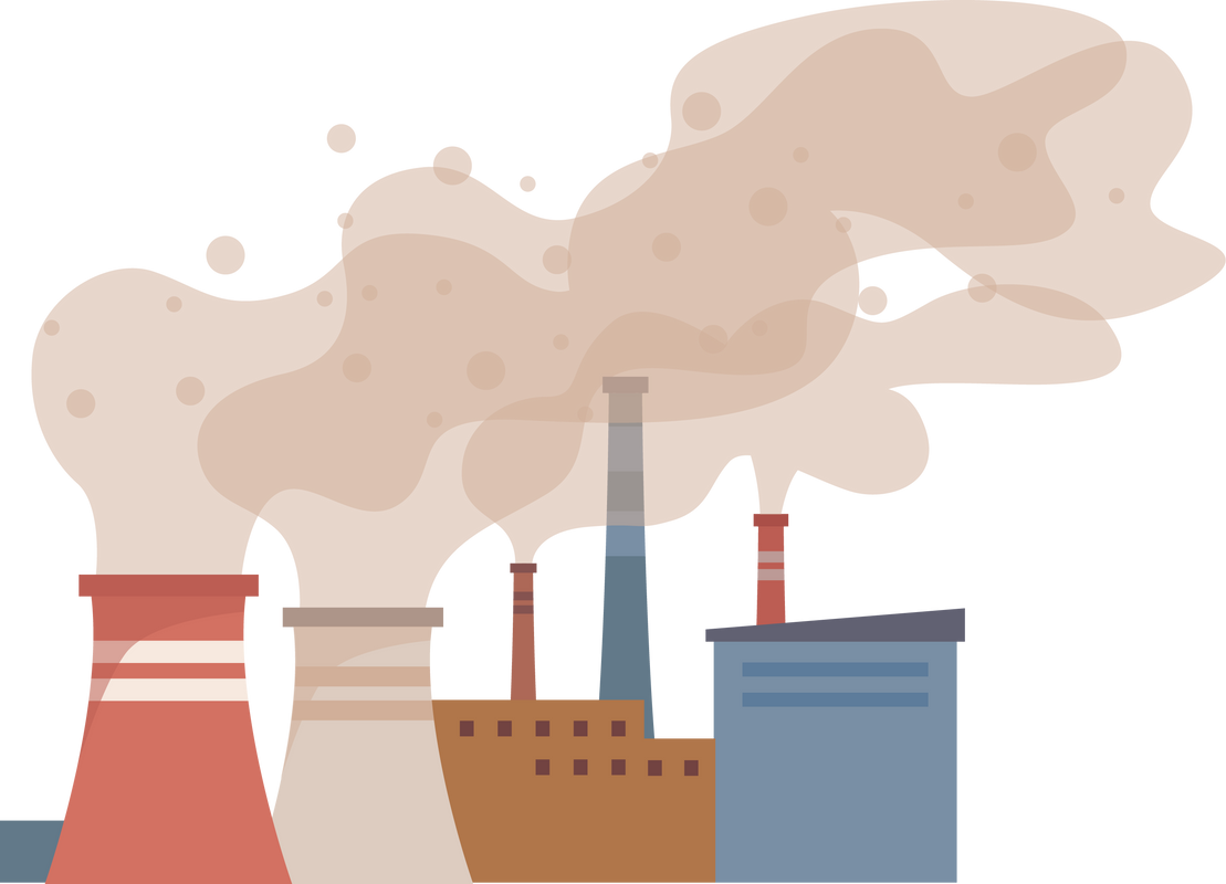 Air Pollution, Factories Contaminate with Smoke