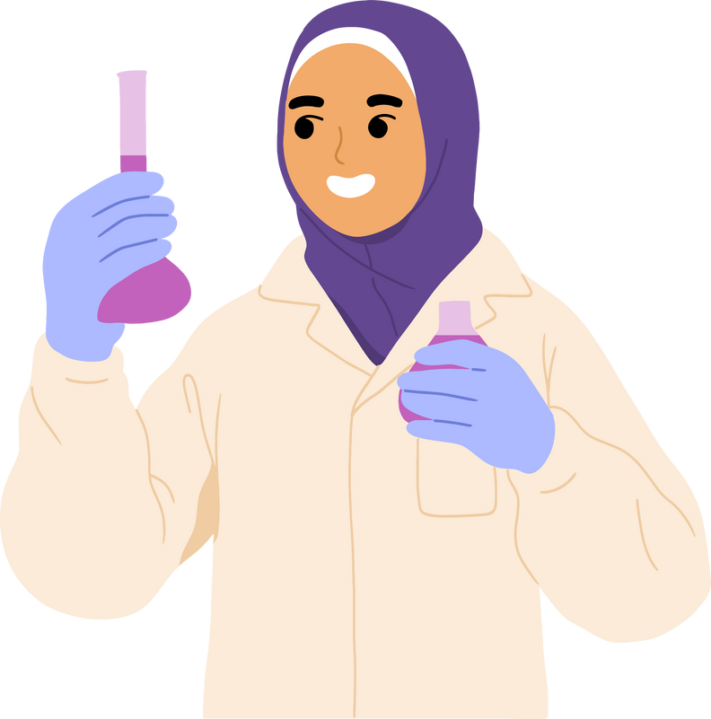 hijab scientist chemistry laboratory technology medic