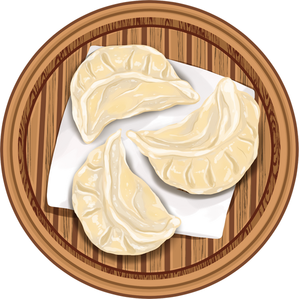 Dumplings in Wooden Steamer Illustration